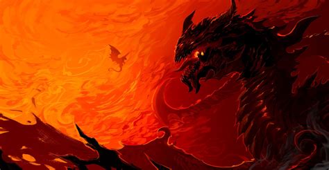 Online crop | black and red dragon digital wallpaper, artwork, dragon ...