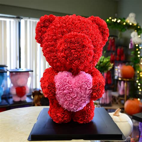 Red Rose Bear in Highland, CA | Hilton's Flowers