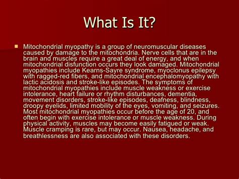 Mitochondrial Myopathy