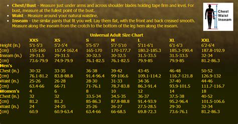 Size Chart — All American Military Surplus