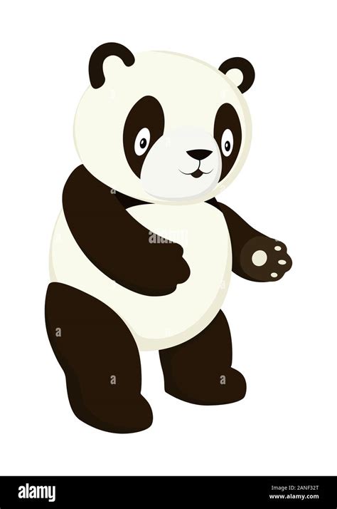 Stylized panda full body drawing. Simple panda bear icon or logo design ...