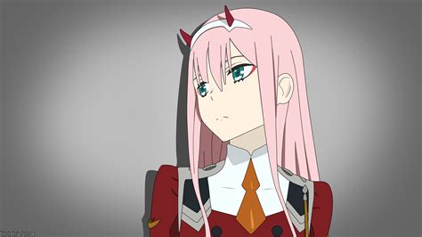 Darling In The FranXX Zero Two Hiro Zero Two With Pink Hair With Gray ...