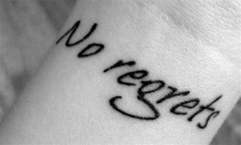 No regrets | Inspirational wrist tattoos, Wrist tattoos for women, Tattoos