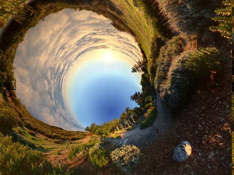 panoramas, Nature, Panoramic Sphere, Clouds, Grass Wallpapers HD / Desktop and Mobile Backgrounds