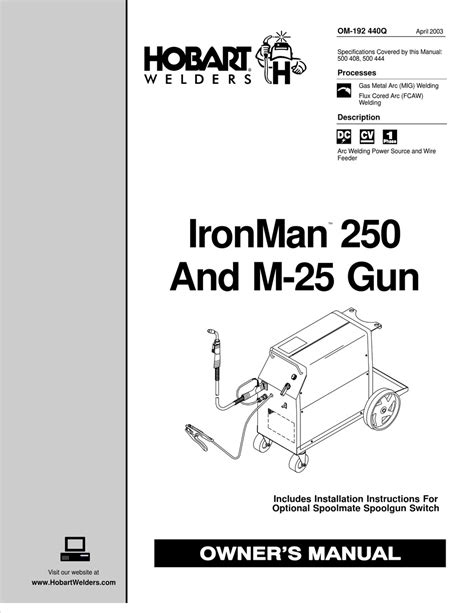 HOBART WELDERS IRONMAN 250 OWNER'S MANUAL Pdf Download | ManualsLib