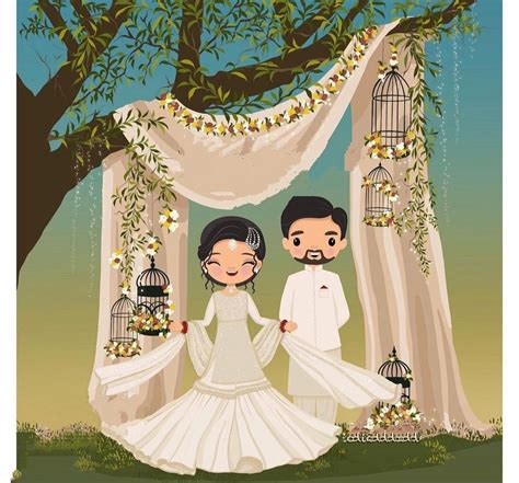 Pin by maryam on Quick saves | Bride and groom cartoon, Couple illustration wedding, Wedding ...