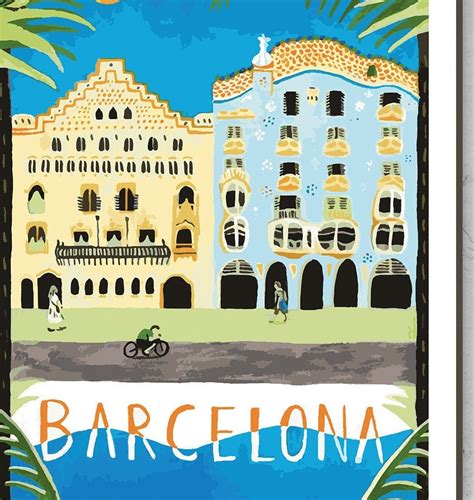 Restored Vintage Barcelona Poster / Print / Spain Travel Print - Etsy