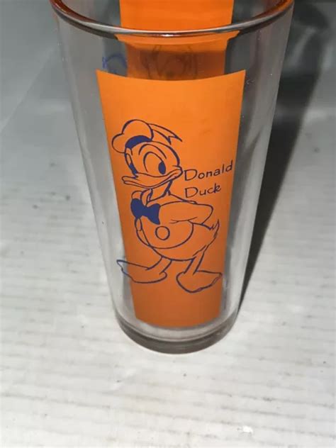 VINTAGE DONALD DUCK & daisy drinking glass Walt Disney 1940's or 1950's ...