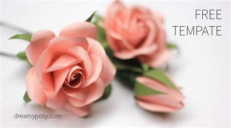 How to make rose paper bouquet, FREE template and full tutorial