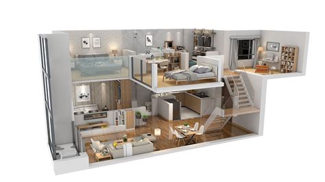 Duplex apartment floorplan Square50