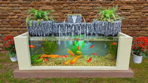 WOW! DIY wonderful waterfall aquarium with miniature stalactite at home ...