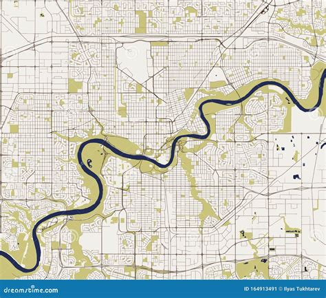 Map Of The City Of Edmonton, Canada Royalty-Free Stock Image ...