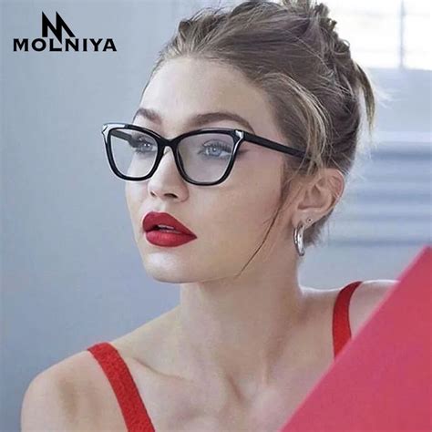 MOLNIYA 2019 Transparent Women Eyeglasses Frames Fashion Square Cat Eye ...