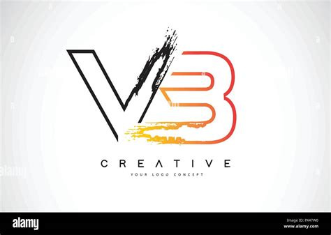 VB Creative Modern Logo Design Vetor with Orange and Black Colors. Monogram Stroke Letter Design ...