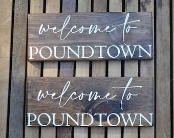 Welcome to Pound Town Sign - Etsy UK