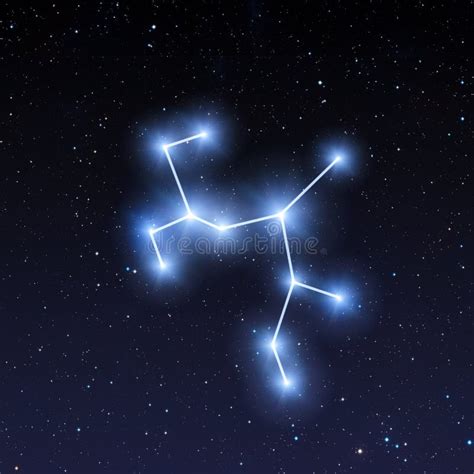 Sagittarius Constellation Map in Starry Sky Stock Illustration - Illustration of background ...