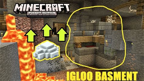 Minecraft PE - IGLOO BASEMENT INSIDE DOUBLE MINSHAFT + VILLAGE SEED ...