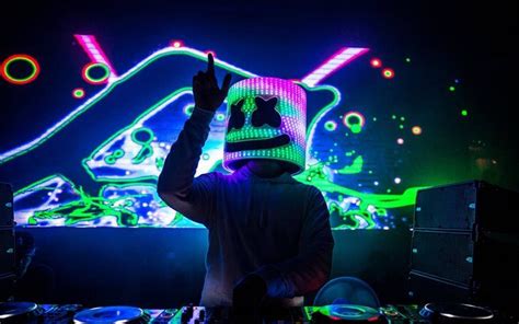 Download wallpapers Marshmello, night club, DJ, neon light, progressive ...