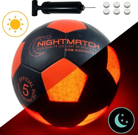 NIGHTMATCH Light Up Football INCL. BALL PUMP and SPARE BATTERIES ...