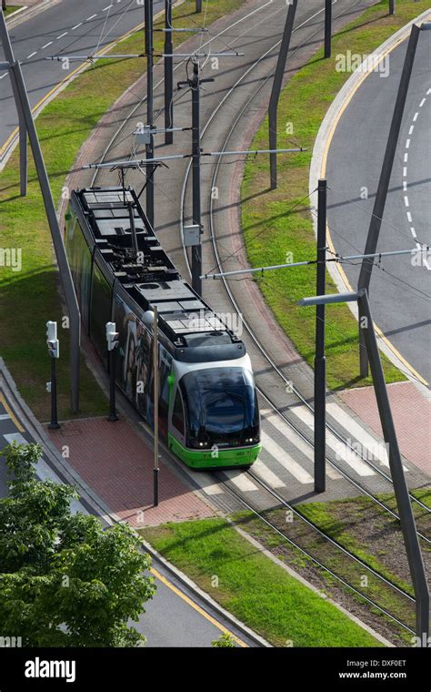 The Euskotren tram system in the city of Bilbao in northern Spain Stock ...