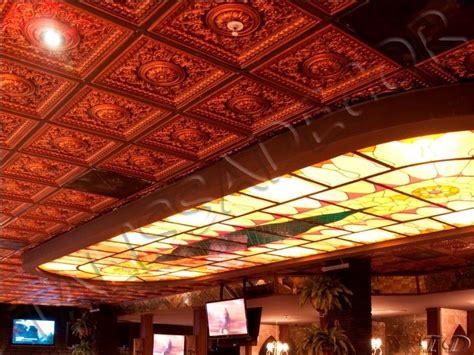 Restaurant ceilings ( VC02 Antique Copper) Copper Ceiling Tiles, Styrofoam Ceiling Tiles, Drop ...