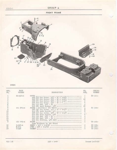 Oliver 550 Tractor Parts Manual Illustrated Parts Manual Catalog IPL IPC