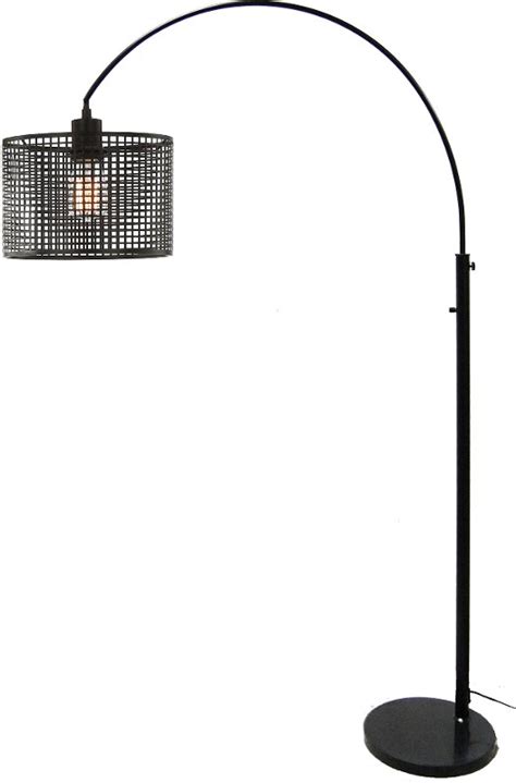 Black Arch Contemporary Floor Lamp with Mesh Metal Shade | RC Willey Furniture Store