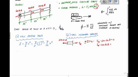 Angle of Twist Example - Torsion - Mechanics of Materials - YouTube