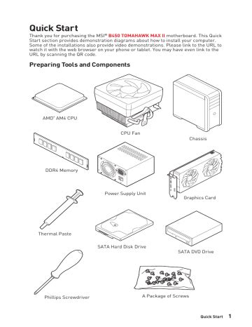 MSI B450 TOMAHAWK MAX II MOTHERBOARD Owner's Manual | Manualzz