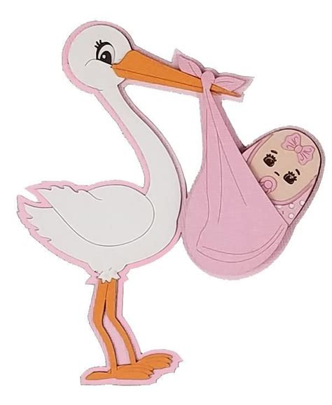 Pink Stork in 2021 | Stork baby showers, Baby coloring pages, Stork