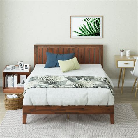 Zinus Deluxe Solid Wood Platform Bed Frame Timber Headboard Bed Head ...