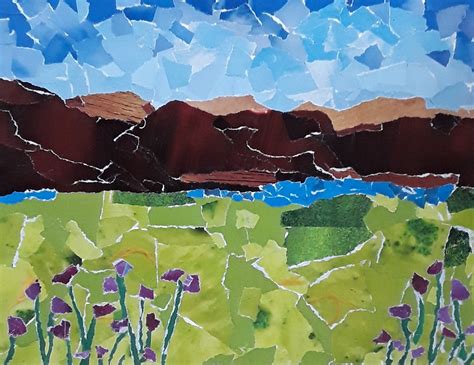 Collage-Kunst Collage Landschaft Landschaftskunst | Etsy