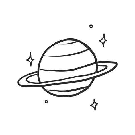 Saturn hand drawn line art illustration 11381713 PNG