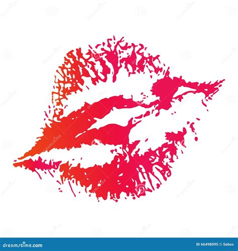 Vector Lipstick Kiss Silhouette Stock Vector - Illustration of print ...