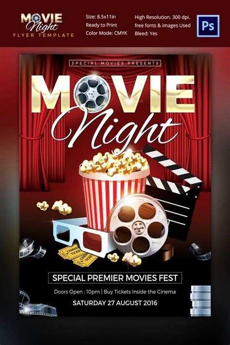 √ 24 Church Movie Night Flyer Template in 2020 | Flyer template, Free ...