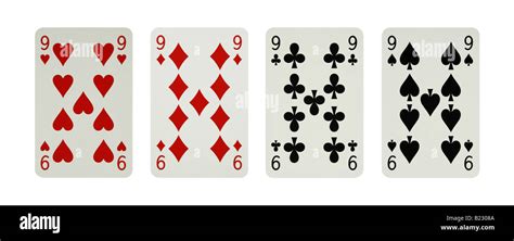 9, nine of hearts diamonds clubs spades cards Stock Photo - Alamy