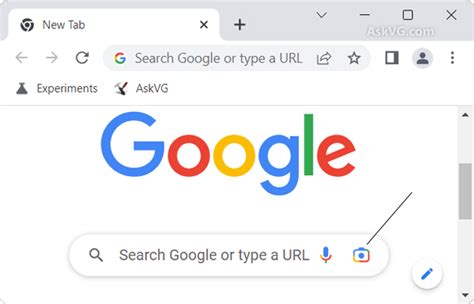 Enable or Disable Google Lens Camera Icon in Search Box on New Tab Page in Chrome – AskVG