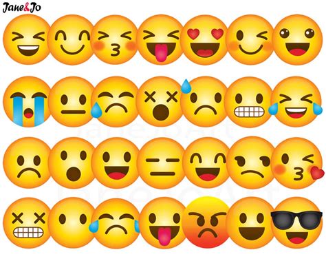 40 Emoji Clipart Emoji Clip Art Smiley Face Emoji Clipart - Etsy