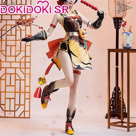 PRE SALE DokiDoki SR Game Genshin Impact Xiangling Cosplay Costume Xiang Ling Costume Genshin ...