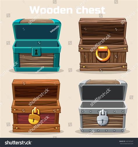 Opened Antique Wooden Chest In Vector - 520187647 : Shutterstock