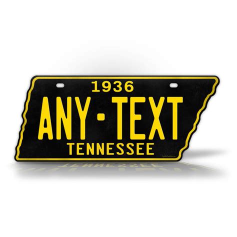 Custom Replica 1954-1958 Tennessee State Shaped License Plate – SignsAndTagsOnline