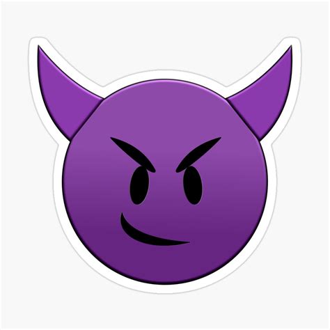 PURPLE DEVIL EMOJI Iron On Design, Devil Face Emoticon, Custom Emoji ...