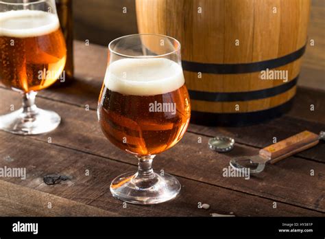 Refreshing Bourbon Barrel Aged Beer in a Glass Stock Photo - Alamy