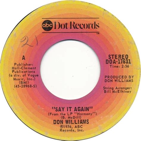 Don Williams - Say It Again | Releases | Discogs