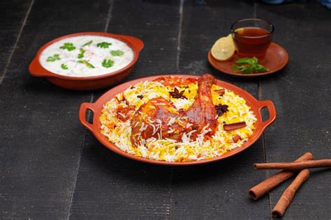 Chicken Mandi Biryani_ Arabian Food_black Background Stock Image ...