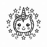 Unicorn Emoji Coloring Page  sketch template
