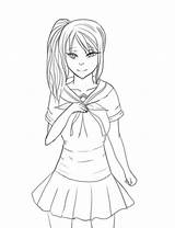 Yandere Simulator Coloring Pages  Print And Color Free sketch template