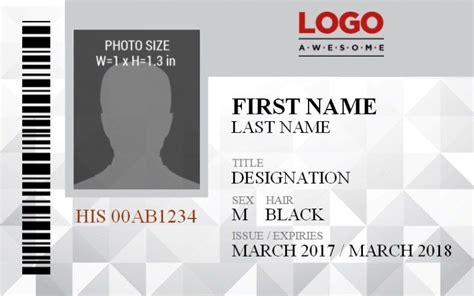 ID Badge Template 7 | Badge template, Id card template, Templates