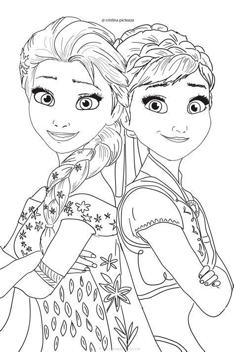 Frozen 2 Coloring Pages – Elsa and Anna coloring