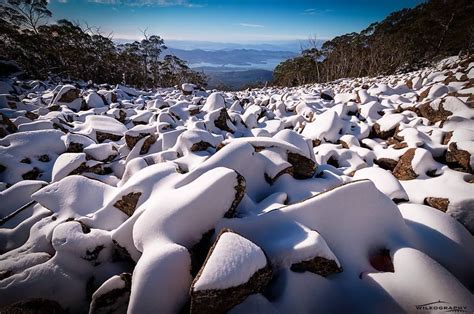 Snowy Mount Wellington in Hobart, Tasmania